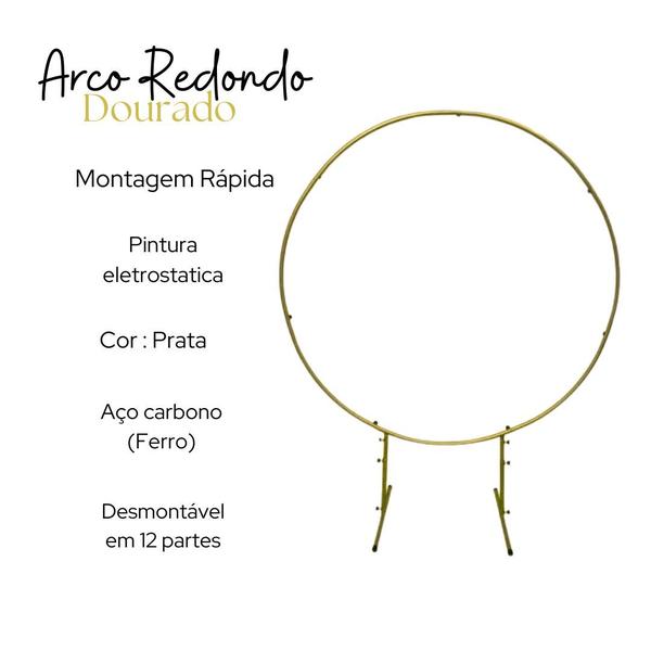 Imagem de Arco Dourado Painel Redondo Decoração Festa Infantil