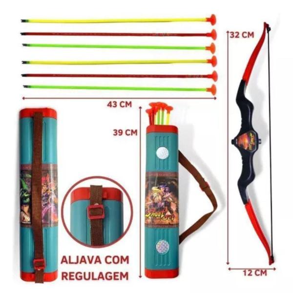 Imagem de Arco e Flecha de Brinquedo com Alvo - Lançador com Bolsa para Crianças