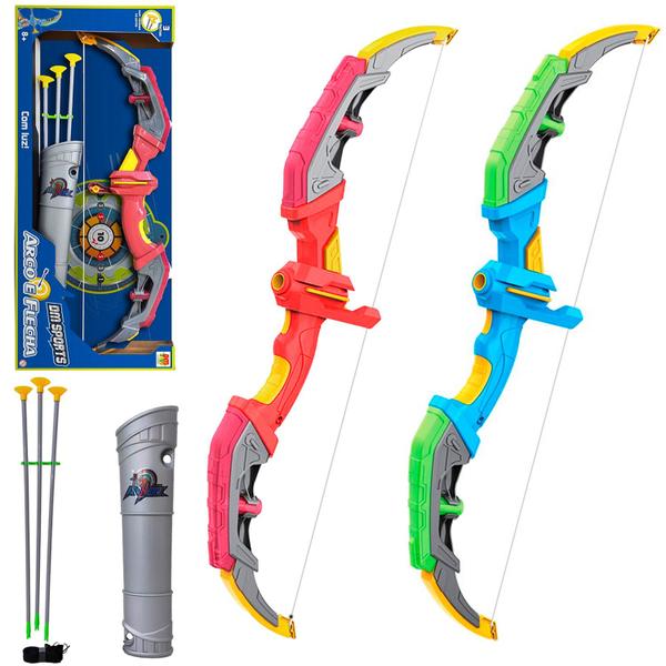 Imagem de Arco E Flecha Infantil Com Luz Alvo 3 Flechas - Dm Toys