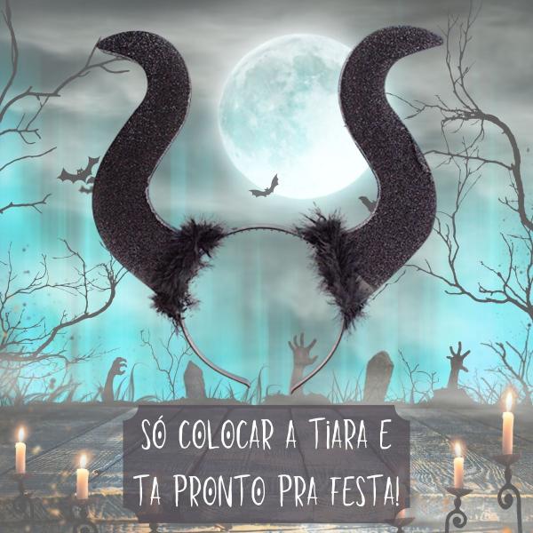 Imagem de Arco Fantasia Galhada Malévola 35cm Carnaval Halloween