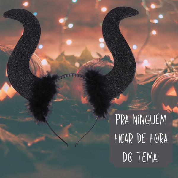 Arco Fantasia Galhada Malévola 35cm Carnaval Halloween - Cim Toys Imagem de Arco Fantasia Galhada Malévola 35cm Carnaval Halloween