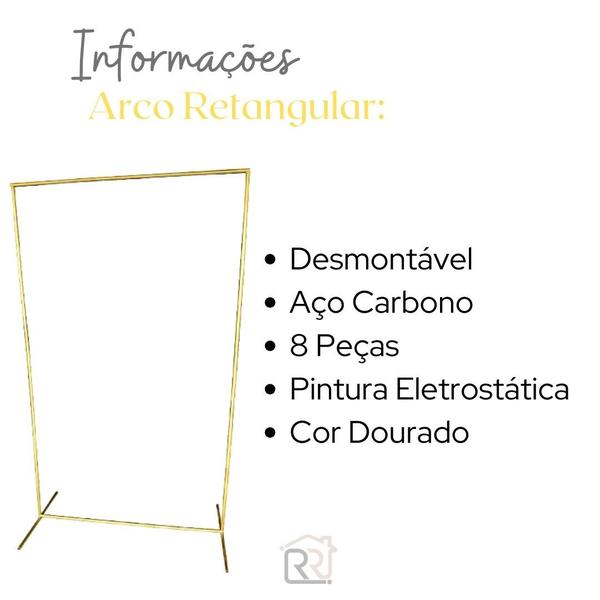 Imagem de Arco Retangular Decoração Painel Bexiga Tecido Estrutura Ferro