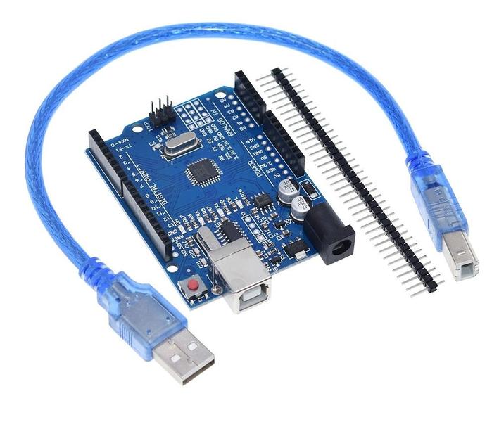 Imagem de Arduino Uno Rev3 R3 Atmega328 CH340 Smd Com Conexão de Pinos