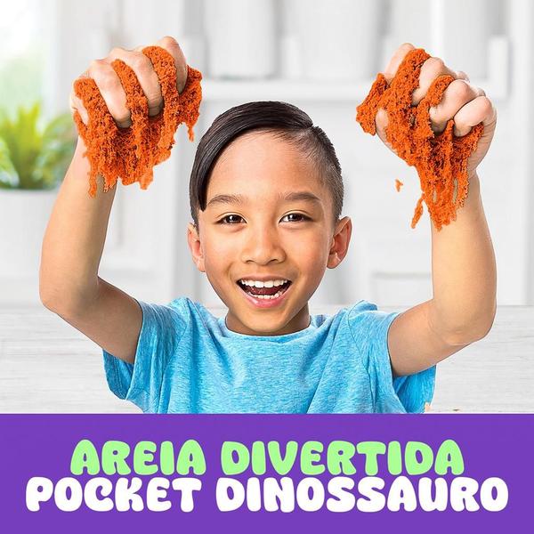 Imagem de Areia Divertida De Modelar Sensorial Pocket Dinossauro 150g - Dm Toys