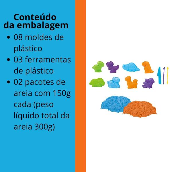 Imagem de Areia Mágica de Modelar com Moldes de Dinossauros DM Toys