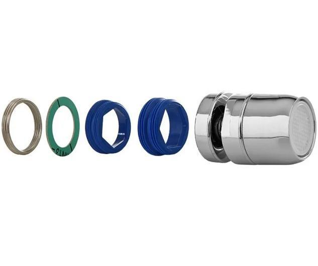 Arejador abs cromado com articulador para torneira deca/docol/fabrimar ref 100616-21 blukit Imagem de Arejador abs cromado com articulador para torneira deca/docol/fabrimar ref 100616-21 blukit