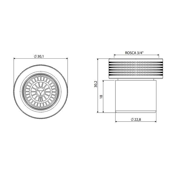 Imagem de Arejador Para Torneira Rosca 3/4 com Adaptador 100610 Blukit