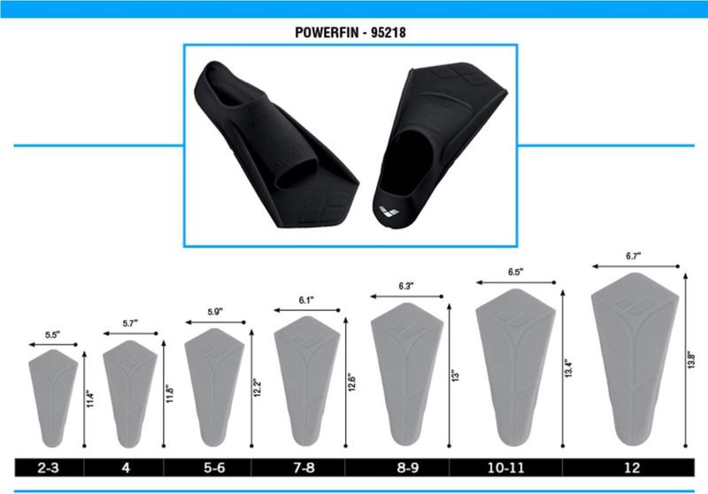 Imagem de arena Powerfin Gancho Swim Training Fins, Preto / Prata, 7.5-8.5