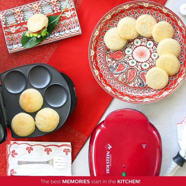 Imagem de Arepas Maker Holstein Housewares, antiaderente, 6 seções, preto