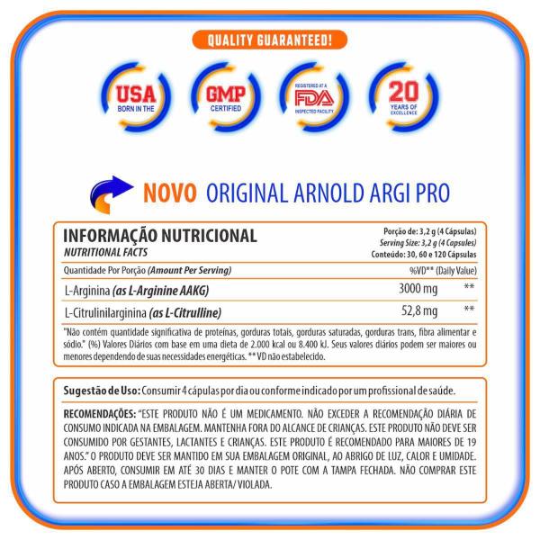 Imagem de Argi Pro + Citrulline 3000Mg 120 Cápsulas Arnold Nutrition