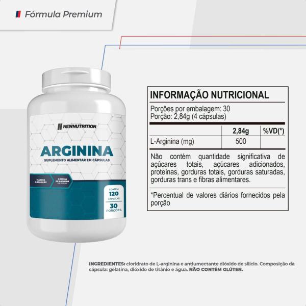 Imagem de Arginina 120 Capsulas New Nutrition