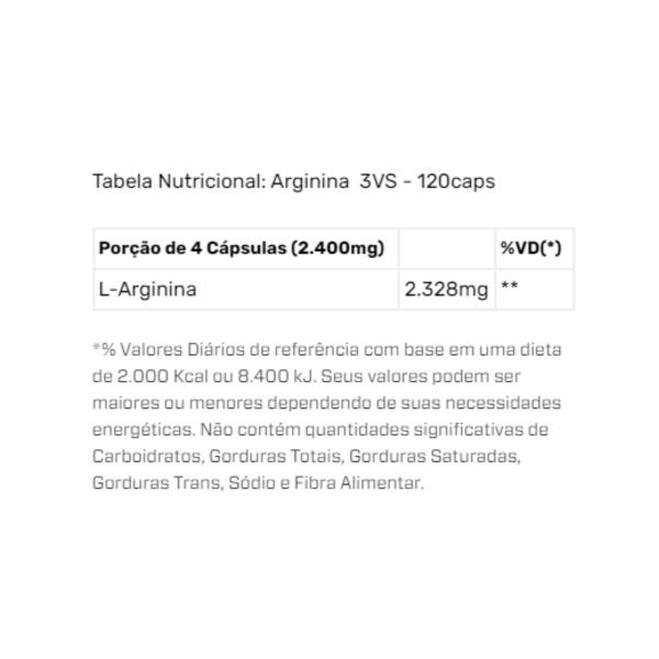 Imagem de Arginina 3VS Nutrition 120 Cápsulas