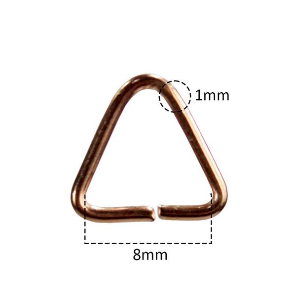 Imagem de Argola 23mm Com Corrente Rose Gold Para Chaveiro E Triângulo Com 500 Peças