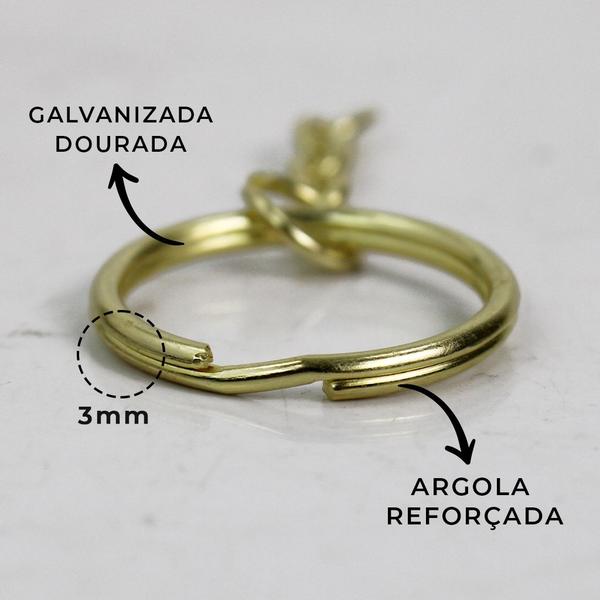 Imagem de Argola 23mm Com Gancho Mini Pitão Rosqueável 9mm Dourado Com 500 Peças