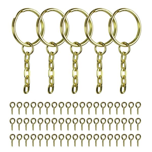 Imagem de Argola 23mm Com Gancho Mini Pitão Rosqueável 9mm Dourado Com 500 Peças