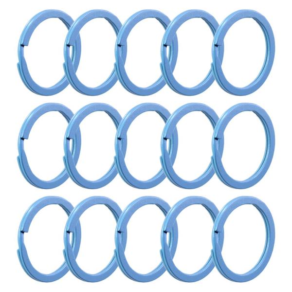 Imagem de Argola 28mm Italiana Reforçada Azul Bebe Para Chaveiro Níquel - 500 Peças