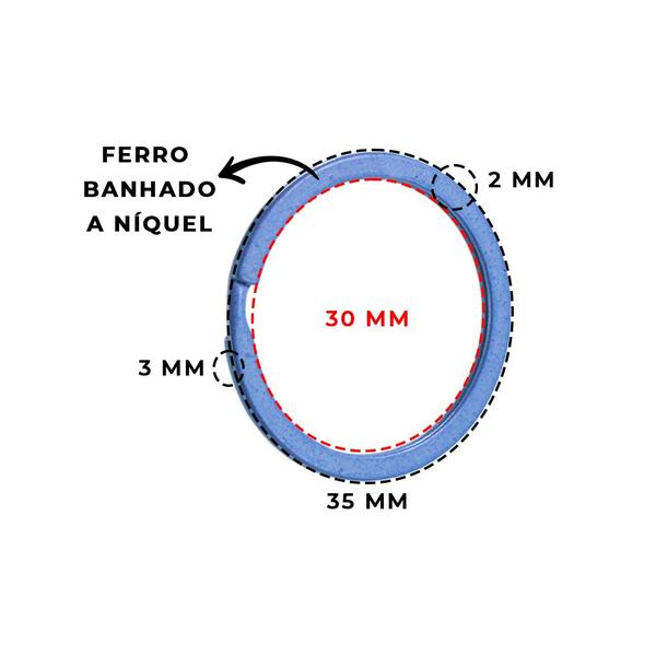 Argola 35mm Italiana Azul Bebe Reforçada Para Artesanato Chaveiro 50 Unidades - Russo Art Imagem de Argola 35mm Italiana Azul Bebe Reforçada Para Artesanato Chaveiro 50 Unidades