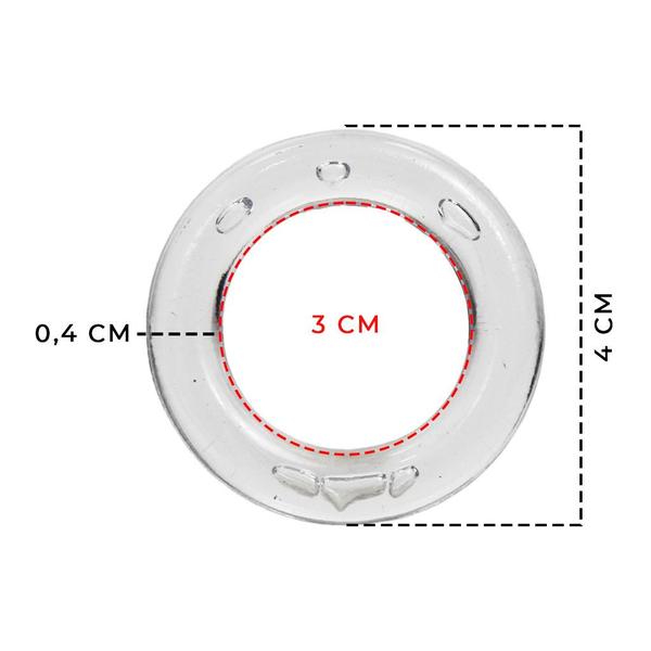 Imagem de Argola 4cm de Plástico Transparente Para Artesanato 30 Unidades