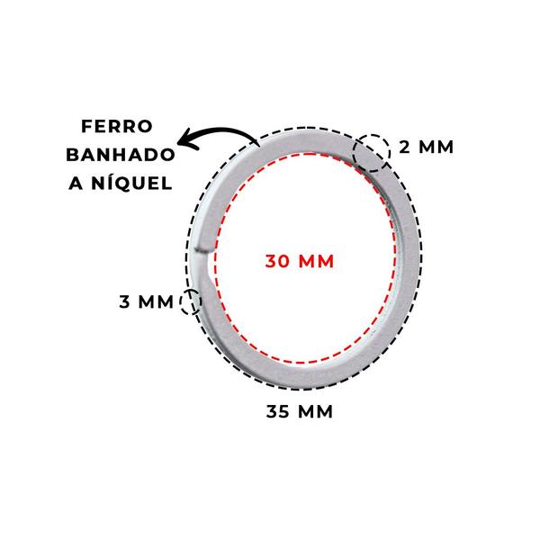 Imagem de Argola Branca Italiana 35mm Reforçada Resistente Com 100 Unidades