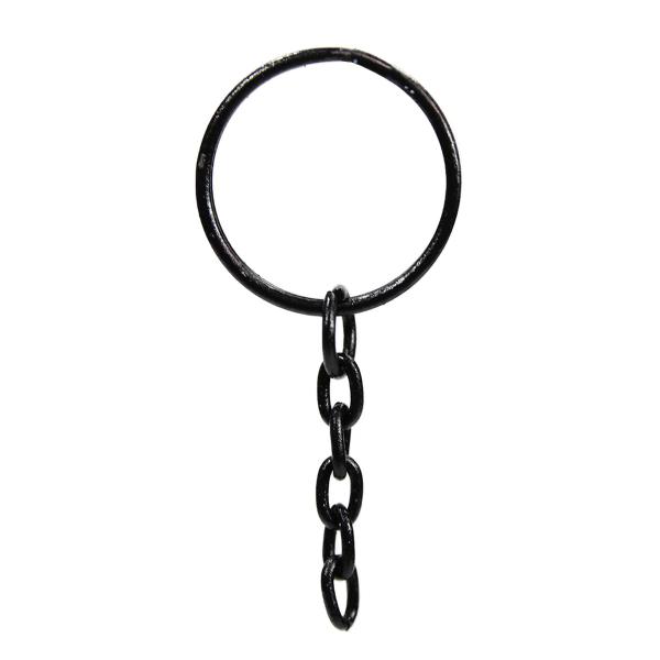 Argola c/ Corrente P/chaveiro 23mm 100 Unidades Preto - RA Imagem de Argola c/ Corrente P/chaveiro 23mm 100 Unidades Preto