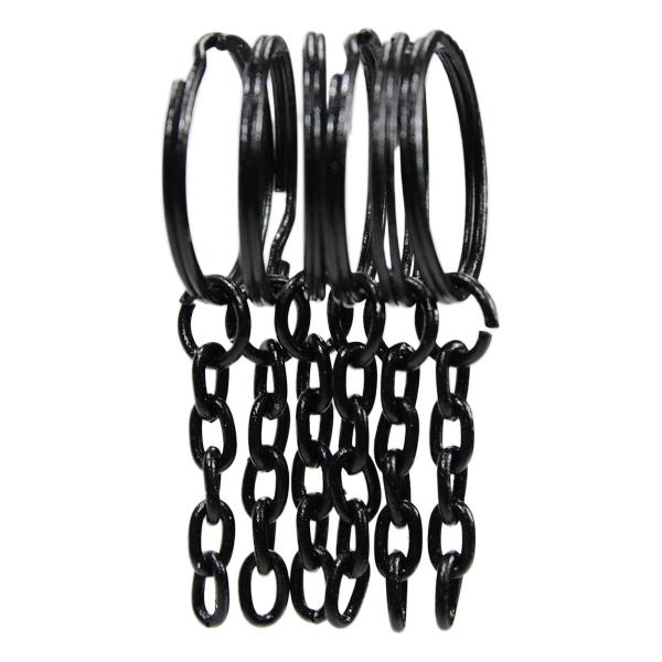 Argola c/ Corrente P/chaveiro 23mm 100 Unidades Preto - RA Imagem de Argola c/ Corrente P/chaveiro 23mm 100 Unidades Preto