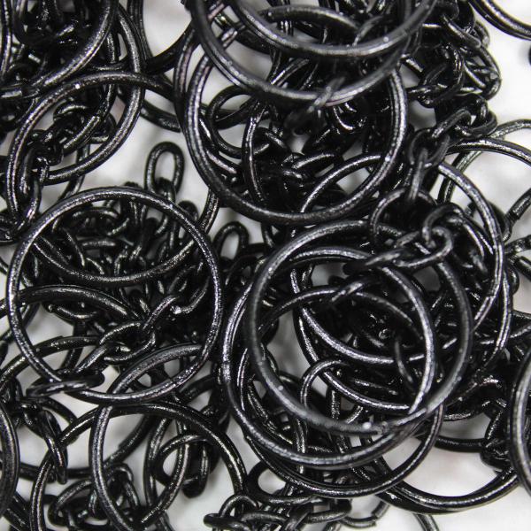 Argola c/ Corrente P/chaveiro 23mm 100 Unidades Preto - RA Imagem de Argola c/ Corrente P/chaveiro 23mm 100 Unidades Preto
