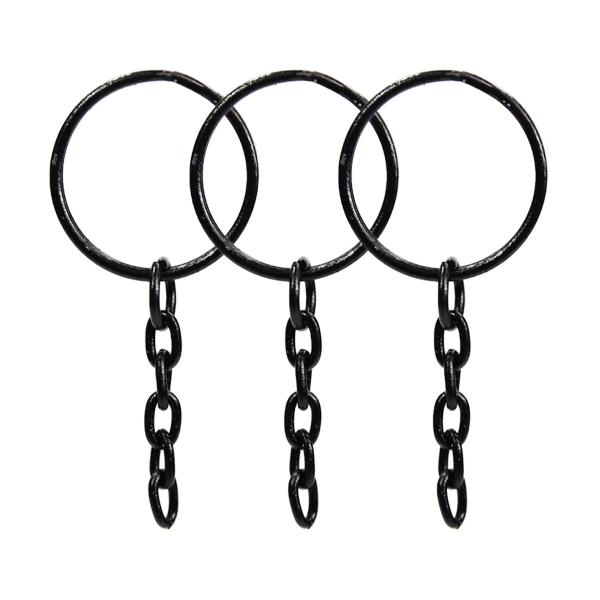 Argola c/ Corrente P/chaveiro 23mm 100 Unidades Preto - RA Imagem de Argola c/ Corrente P/chaveiro 23mm 100 Unidades Preto