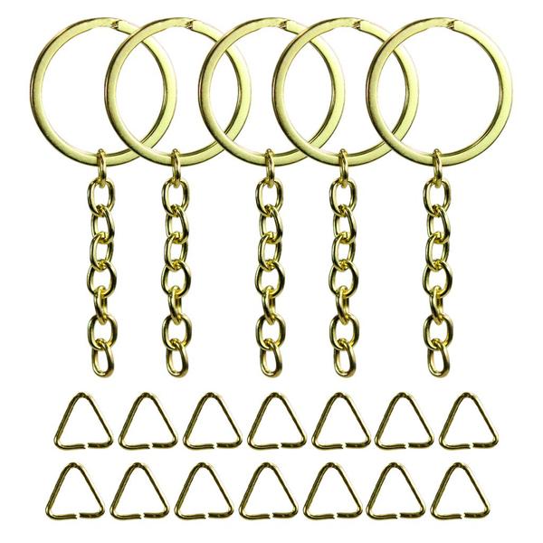 Imagem de Argola Chata Dourada 32mm Italiana + Triangulo 8mm Dourado 30 Unidades