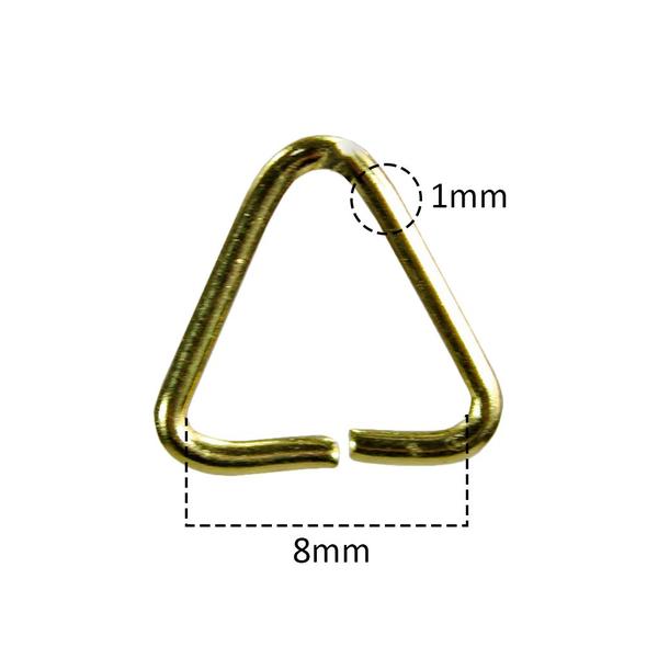 Imagem de Argola Chata Dourada 32mm Italiana + Triangulo 8mm Dourado 30 Unidades