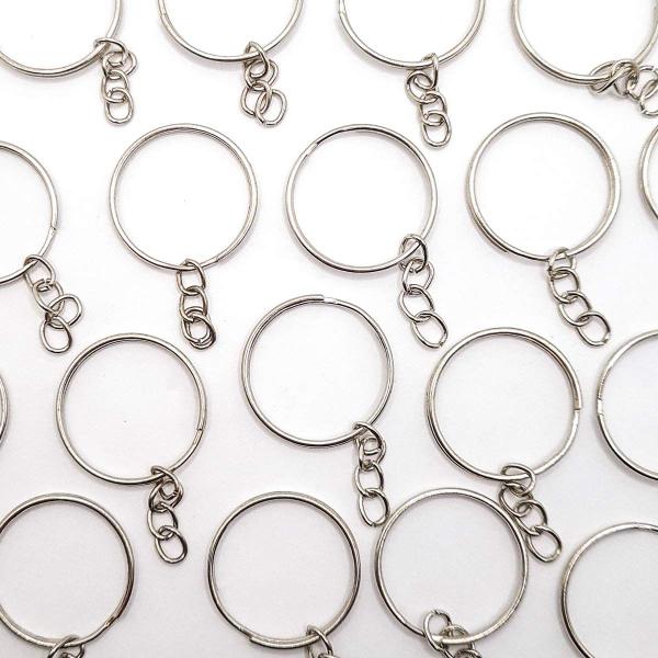 Argola Chaveiro Metal Níquel 25mm 1000pçs com Corrente - Macall Imagem de Argola Chaveiro Metal Níquel 25mm 1000pçs com Corrente