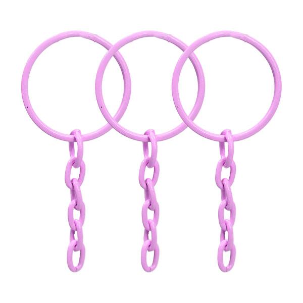 Imagem de Argola Com Corrente Para Chaveiro 23mm Rosa Bebe 3000 Unidades - Atacado