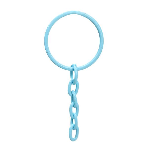 Argola Com Corrente Para Chaveiro 23mm + Triangulo Elo Azul Bebe 200 Peças Imagem de Argola Com Corrente Para Chaveiro 23mm + Triangulo Elo Azul Bebe 200 Peças