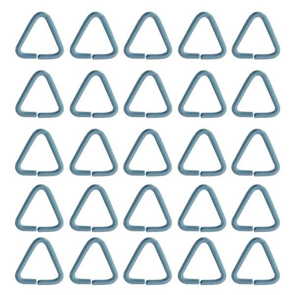 Imagem de Argola Com Corrente Para Chaveiro 23mm + Triangulo Elo Azul Bebe 200 Peças