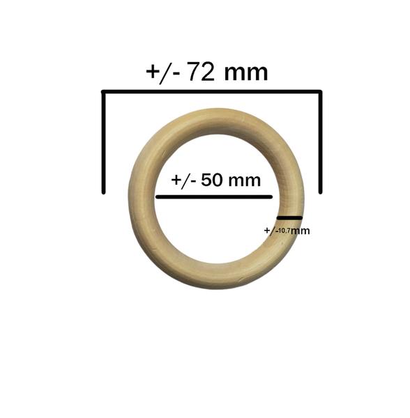 Imagem de Argola de Madeira 7.0 72 mm para Artesanato Macramê PCT c/50 unidades