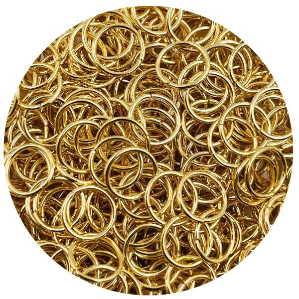 Imagem de Argola Elo Metal Dourado 10mm 100pçs 20g Chaveiro