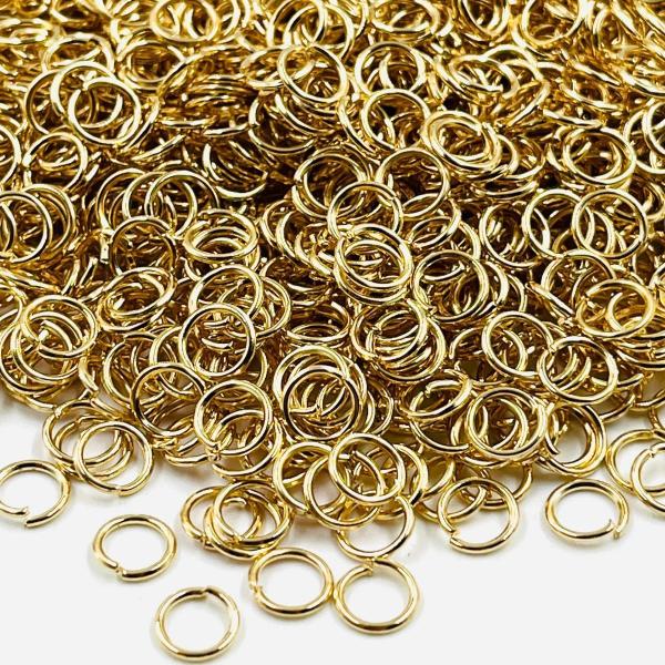 Imagem de Argola Elo Metal Dourado 6mm 500pçs 45g Chaveiro