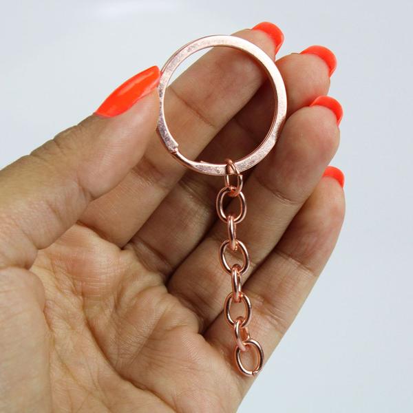 Imagem de Argola Italiana 32mm e Triângulo 8mm Rose Gold 20 Unidades