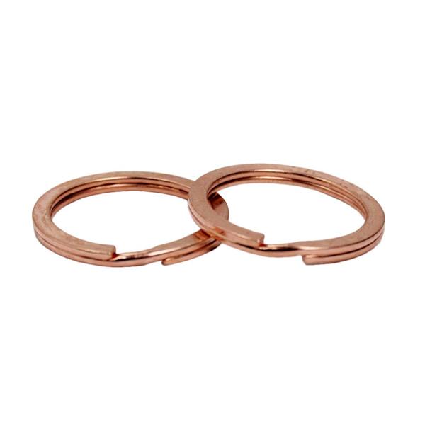 Imagem de Argola Italiana Batida Rose Gold 35mm Sem Corrente Para Chaveiro 50 Unidades