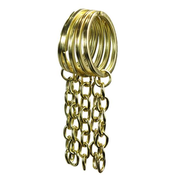 Imagem de Argola Italiana Chata Dourada 32mm + Elo 8mm Dourado 20 Unidades Resistente