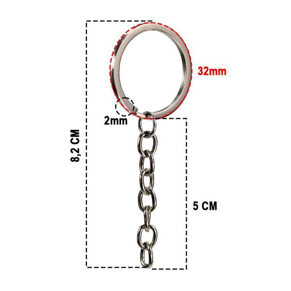 Imagem de Argola Italiana De 32mm Com Triângulo 8mm - 100 Unidades