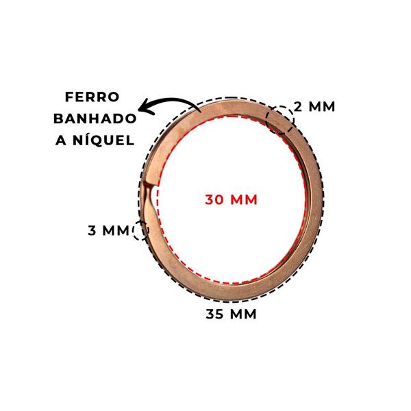 Imagem de Argola Italiana Reforçada Rose Gold 35mm Sem Corrente Com 100 Unidades