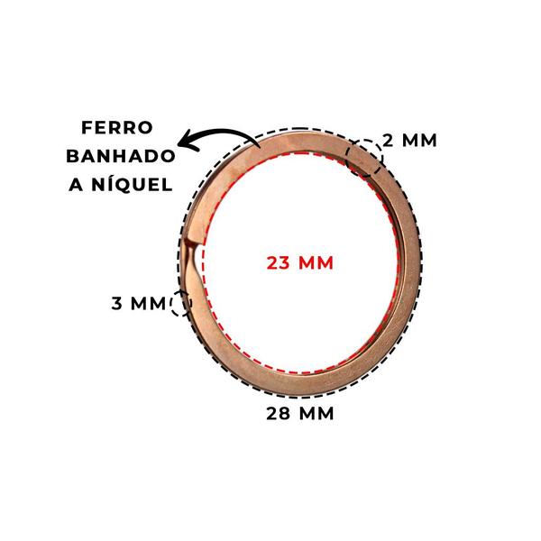 Argola Italiana Rose Gold 28mm Sem Corrente Chaveiros Com 100 Unidades - Russo Art Imagem de Argola Italiana Rose Gold 28mm Sem Corrente Chaveiros Com 100 Unidades