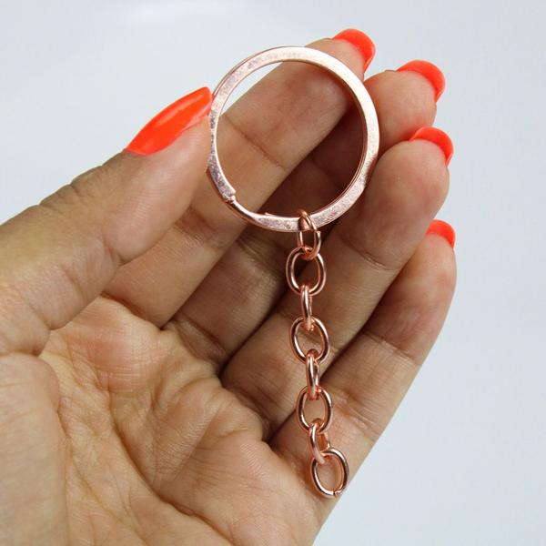 Argola Italiana Rose Gold 32mm Com Corrente 10 Unidades - RussoArt Imagem de Argola Italiana Rose Gold 32mm Com Corrente 10 Unidades