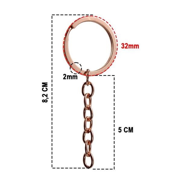 Argola Italiana Rose Gold 32mm Com Corrente 10 Unidades - RussoArt Imagem de Argola Italiana Rose Gold 32mm Com Corrente 10 Unidades