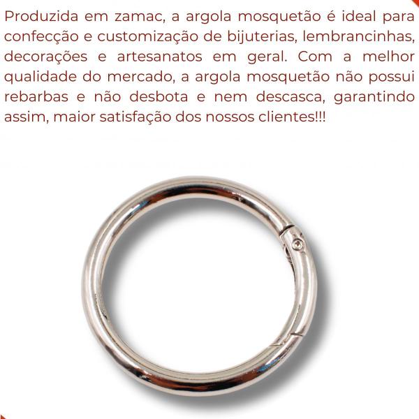 Imagem de Argola Mosquetão 48mm Em Zamac Com 25 Peças