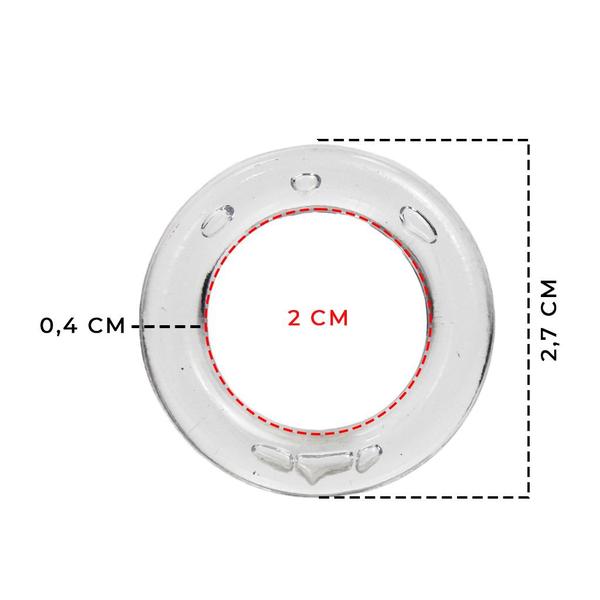 Imagem de Argola Pequena 2,7cm Espessura 4mm Incolor Para Artesanato 50 Unidades
