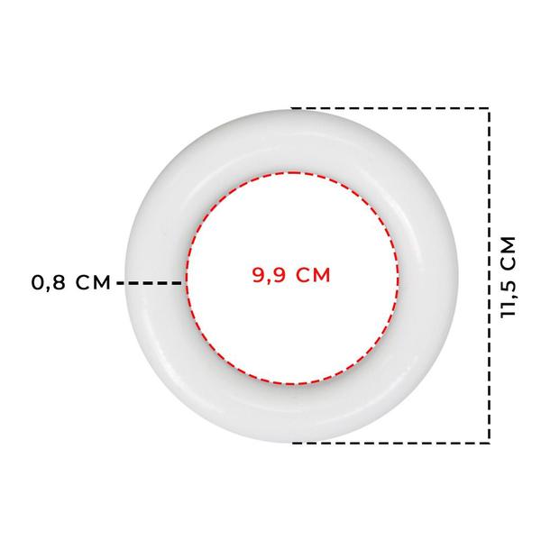 Imagem de Argola Plástica 11,5cm Espessura 8mm Branca Para Artesanato 30 Unidades