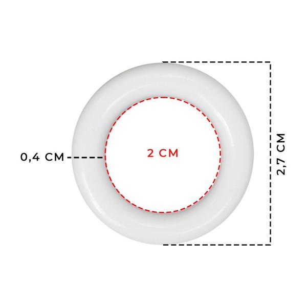 Imagem de Argola Plástica Pequena 2,7cm Branca Para Artesanato 30 Unidades