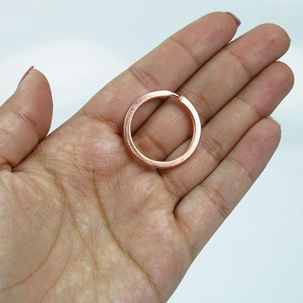 Imagem de Argola Sem Corrente Para Chaveiro Artesanato 28mm Rose Gold 50 Peças