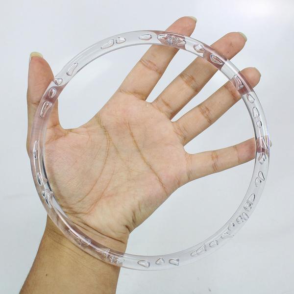 Imagem de Argolas 15cm Plástica Transparente Artesanato Suporte Pano 50 Unidades